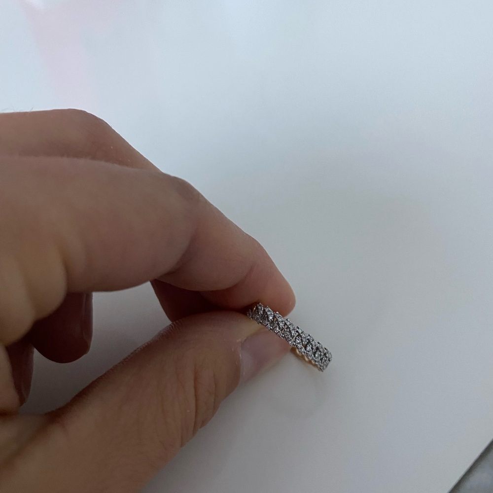 Stone and strand diamond pave chain ring - Picture 5 of 5